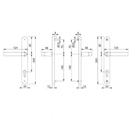 Hoppe Birmingham 92mm UPVC Lever Door Furniture